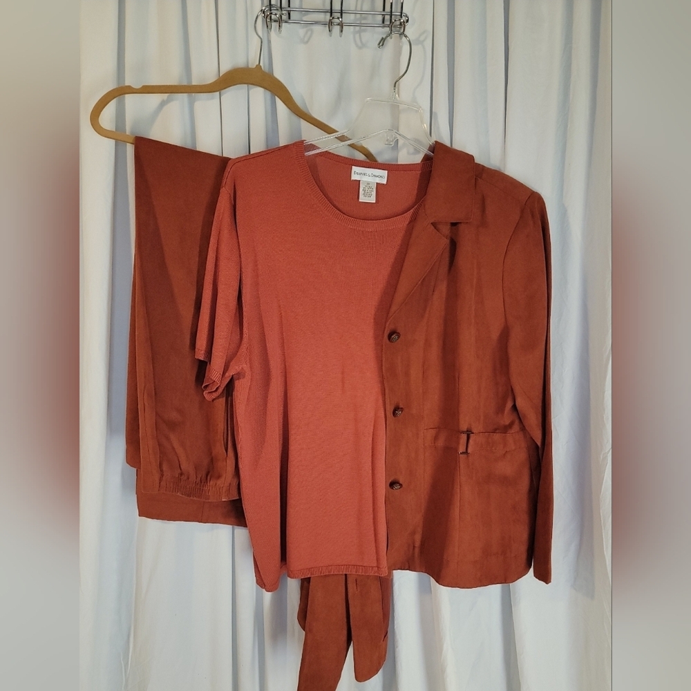 Pumpkin Spice Sueded 3-Piece Jacket Sweater Pant Set
